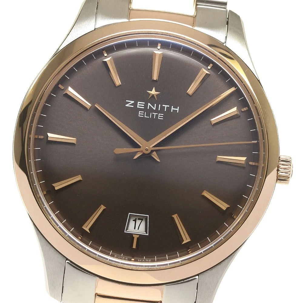 ZENITH CAPTAIN CENTRAL SECOND DATE BRONZE DIAL WATCH: ZENITH Captain Central Second Date bronze Dial Watch Brand: ZENITH Type/Style: Wristwatch Material: Band Material Stainless Steel/PG, Case Material Stainless Steel/PG Color: Band Color Silver / Gold,