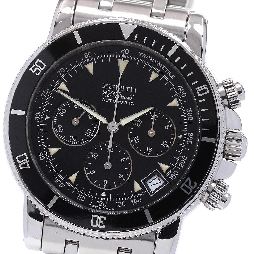 ZENITH EL PRIMERO RAINBOW CHRONOGRAPH AUTOMATIC WATCH: ZENITH El Primero Rainbow chronograph Automatic Watch Brand: ZENITH Type/Style: Wristwatch Material: Band Material Stainless Steel, Case Material Stainless Steel Color: Band Color Silver, Case Color
