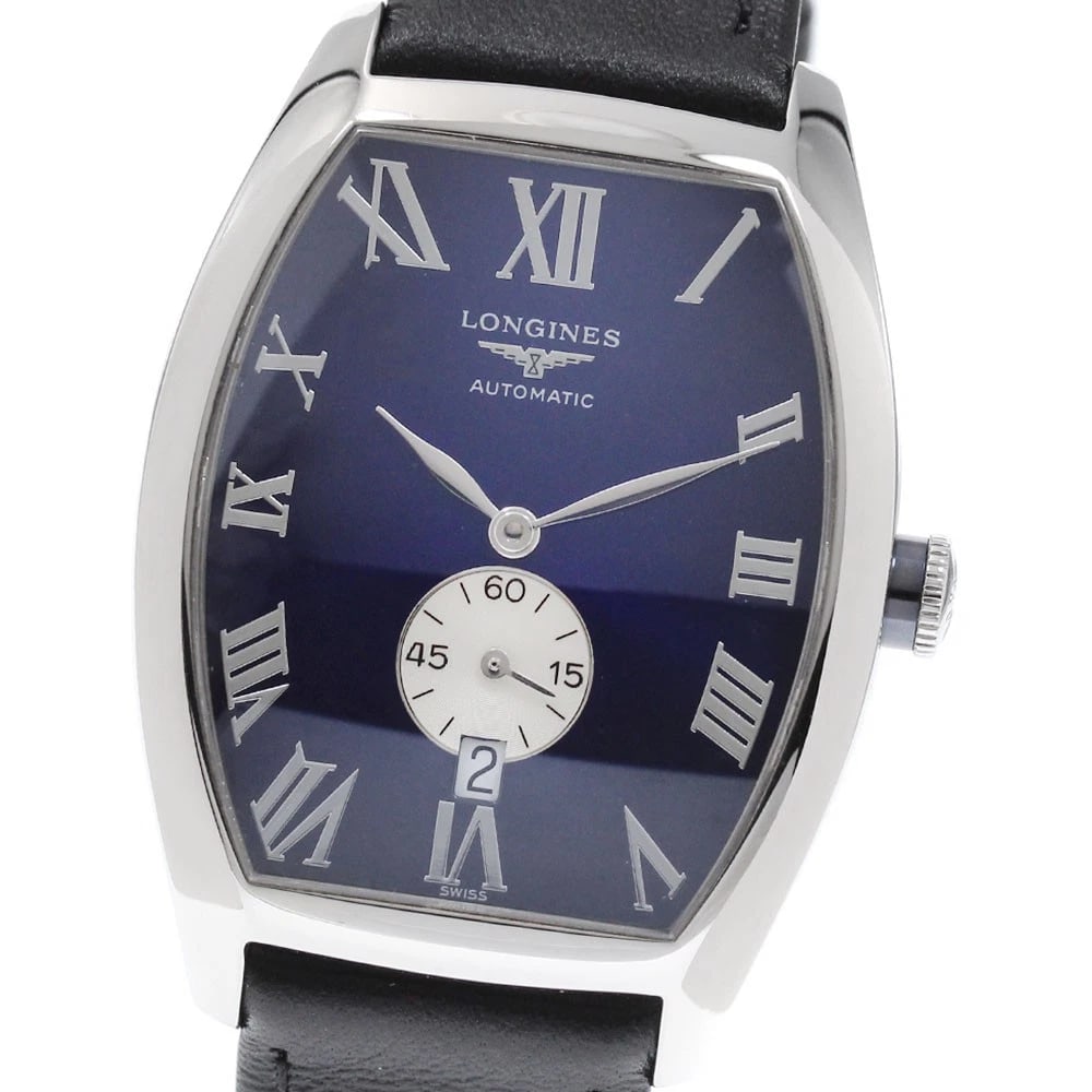 LONGINES EVIDENZA DATE BLUE DIAL AUTOMATIC WATCH: LONGINES Evidenza Date blue Dial Automatic Watch Brand: LONGINES Type/Style: Wristwatch Material: Band Material leather, Case Material Stainless Steel Color: Band Color black, Case Color Silver, Dial 