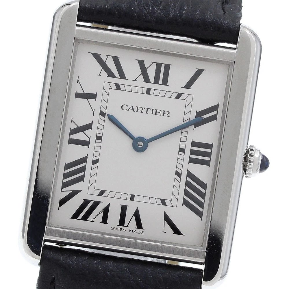 CARTIER TANK SOLO LM SILVER DIAL QUARTZ WATCH: CARTIER Tank solo LM Silver Dial Quartz Watch Brand: CARTIER Type/Style: Wristwatch Material: Band Material leather, Case Material Stainless Steel Color: Band Color black, Case Color Silver, Dial