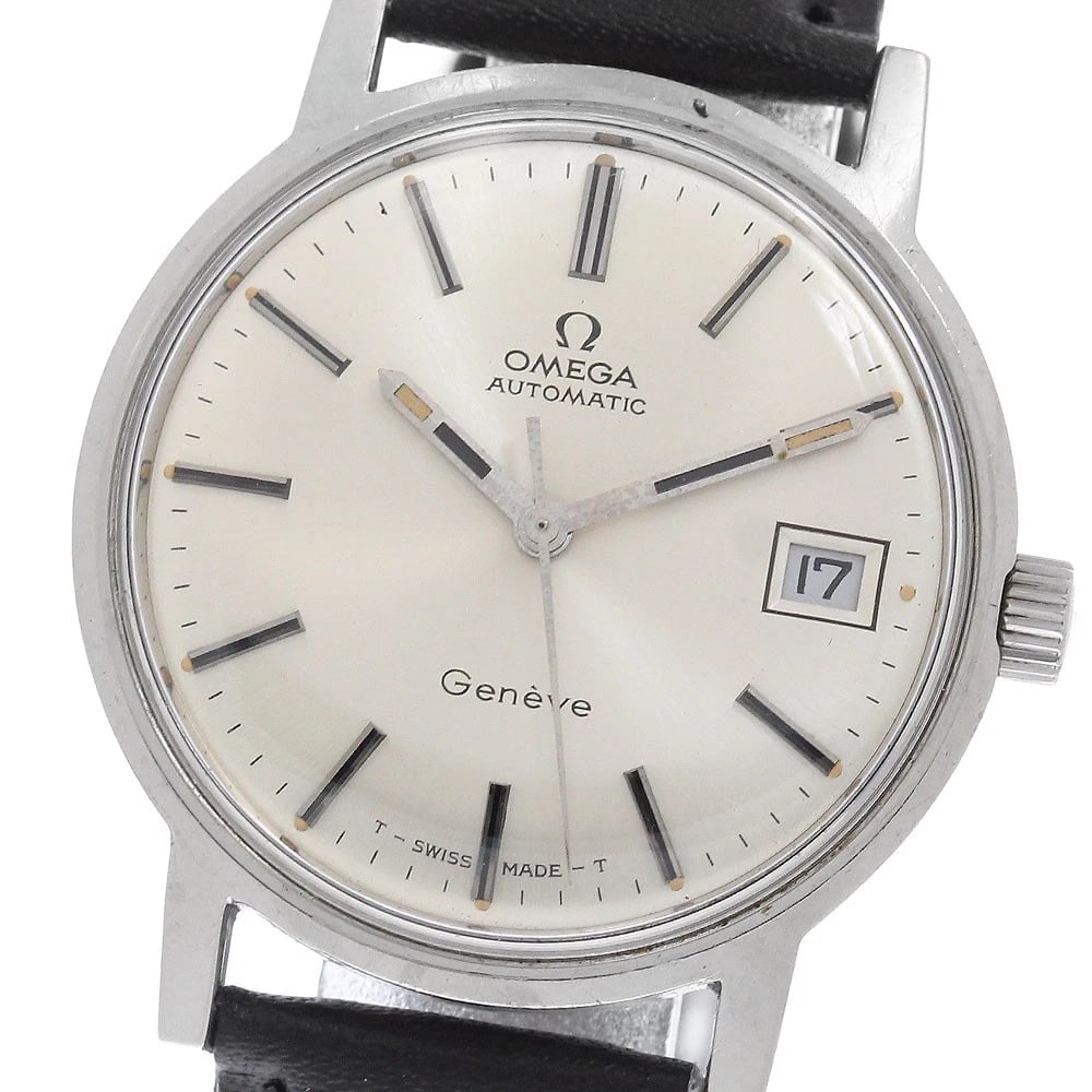 OMEGA GENEVE DATE SILVER DIAL AUTOMATIC WATCH (1 of 2)