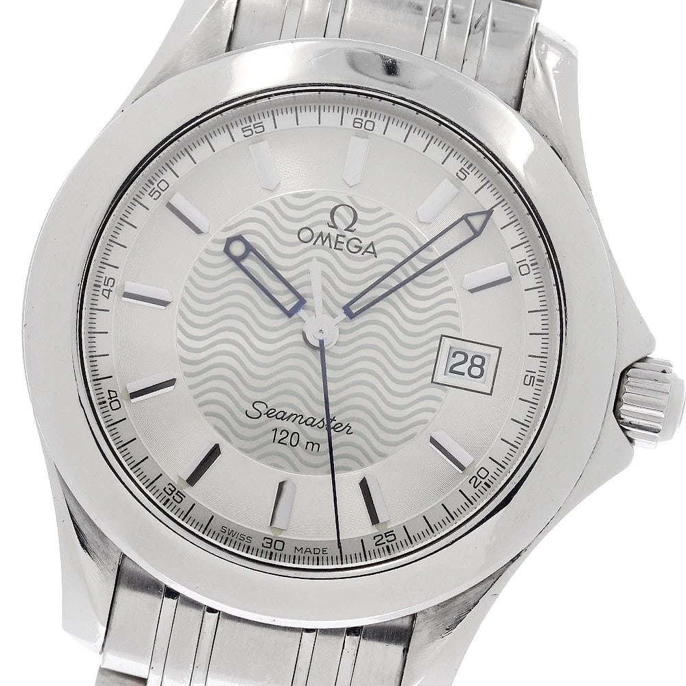 OMEGA SEAMASTER DATE SILVER DIAL QUARTZ WATCH: OMEGA Seamaster Date Silver Dial Quartz Watch Brand: OMEGA Type/Style: Wristwatch Material: Band Material Stainless Steel, Case Material Stainless Steel Color: Band Color Silver, Case Color Silver, Di
