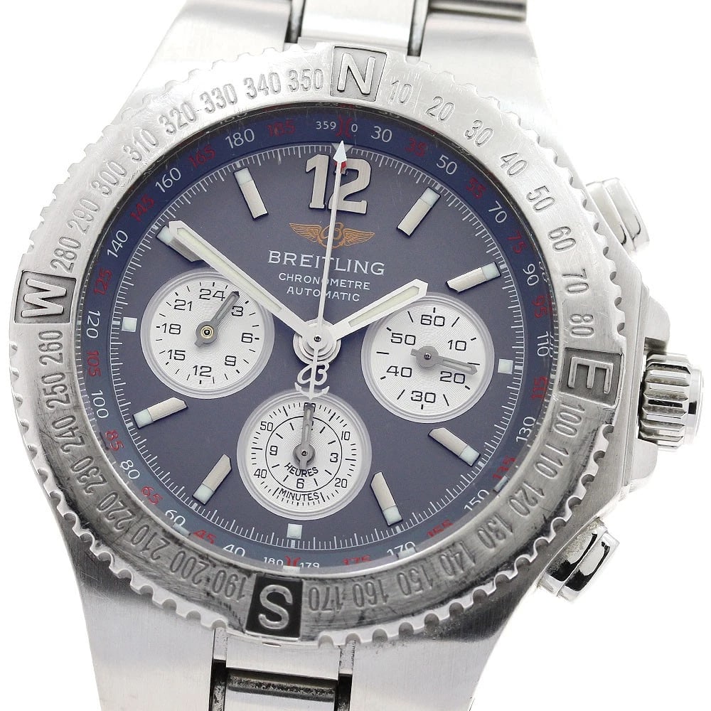 BREITLING HERCULES CHRONOGRAPH GRAY DIAL AUTOMATIC WATCH: BREITLING Hercules Chronograph gray Dial Automatic Watch Brand: BREITLING Type/Style: Wristwatch Material: Band Material Stainless Steel, Case Material Stainless Steel Color: Band Color Silver, Case C