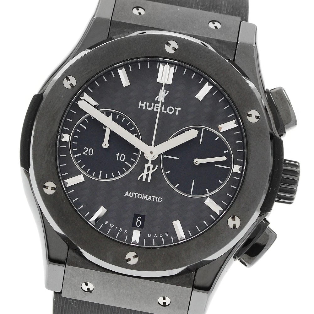 HUBLOT CLASSIC FUSION BLACK MAGIC AUTOMATIC WATCH: HUBLOT Classic fusion black magic Automatic Watch Brand: HUBLOT Type/Style: Wristwatch Material: Band Material rubber, Case Material ceramic Color: Band Color black, Case Color black, Dial Color black