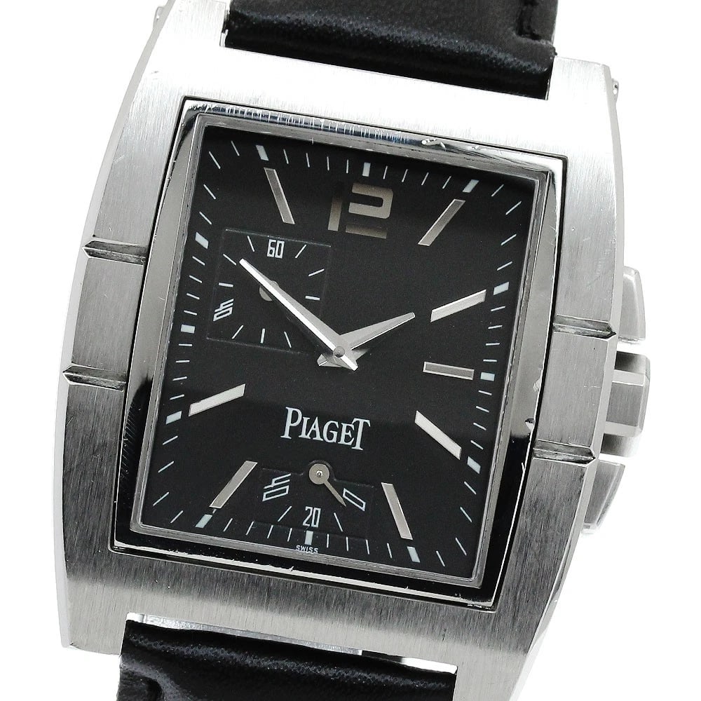 PIAGET UPSTREAM POWER RESERVE SMALL AUTOMATIC WATCH: PIAGET Upstream Power reserve small Automatic Watch Brand: PIAGET Type/Style: Wristwatch Material: Band Material leather, Case Material Stainless Steel Color: Band Color black, Case Color Silver,