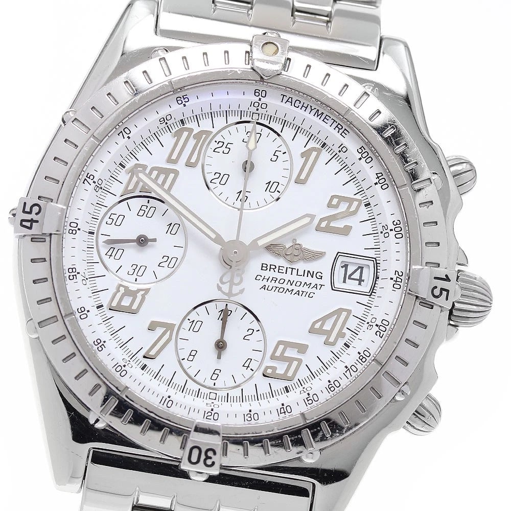 BREITLING CHRONOMCHRONOGRAPH WHITE DIAL AUTOMATIC WATCH: BREITLING ChronomChronograph white Dial Automatic Watch Brand: BREITLING Type/Style: Wristwatch Material: Band Material Stainless Steel, Case Material Stainless Steel Color: Band Color Silver, Case