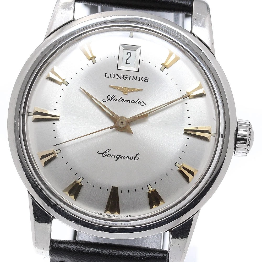 LONGINES CONQUEST HERITAGE SILVER DIAL AUTOMATIC WATCH: LONGINES Conquest Heritage Silver Dial Automatic Watch Brand: LONGINES Type/Style: Wristwatch Material: Band Material leather, Case Material Stainless Steel Color: Band Color black, Case Color Silver,