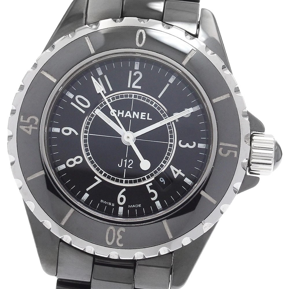 CHANEL J12 BLACK CERAMIC DATE BLACK DIAL QUARTZ WATCH: CHANEL J12 Black Ceramic Date black Dial Quartz Watch Brand: CHANEL Type/Style: Wristwatch Material: Band Material Ceramic / Stainless Steel, Case Material Ceramic / Stainless Steel Color: Band Color
