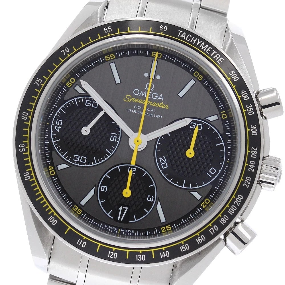OMEGA SPEEDMASTER RACING CO-AXIAL AUTOMATIC WATCH: OMEGA Speedmaster Racing Co-Axial Automatic Watch Brand: OMEGA Type/Style: Wristwatch Material: Band Material Stainless Steel, Case Material Stainless Steel Color: Band Color Silver, Case Color Silver