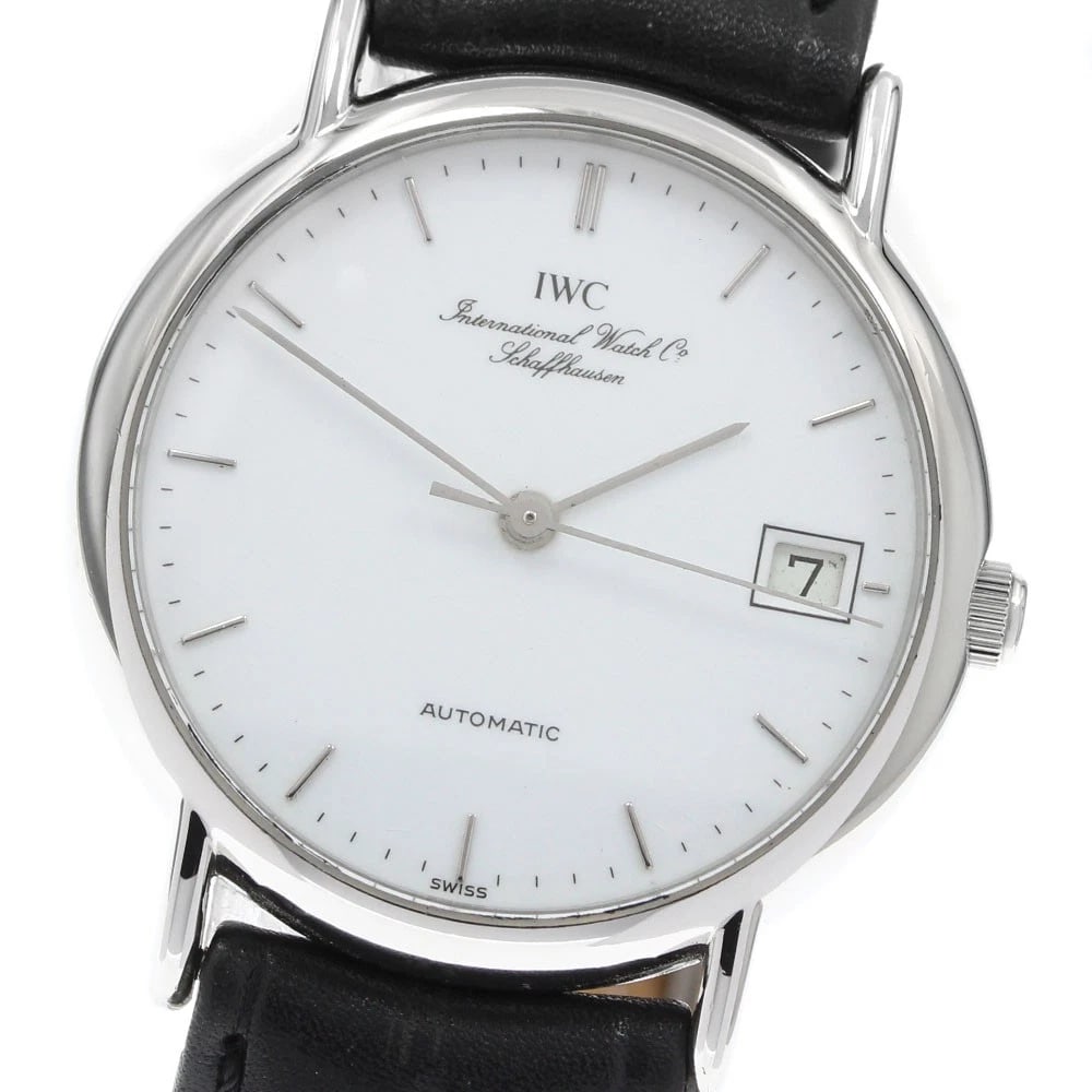 IWC SCHAFFHAUSEN PORTOFINO DATE WHITE DIAL AUTOMATIC WATCH: IWC SCHAFFHAUSEN Portofino Date white Dial Automatic Watch Brand: IWC SCHAFFHAUSEN Type/Style: Wristwatch Material: Band Material leather, Case Material Stainless Steel Color: Band Color black, Case