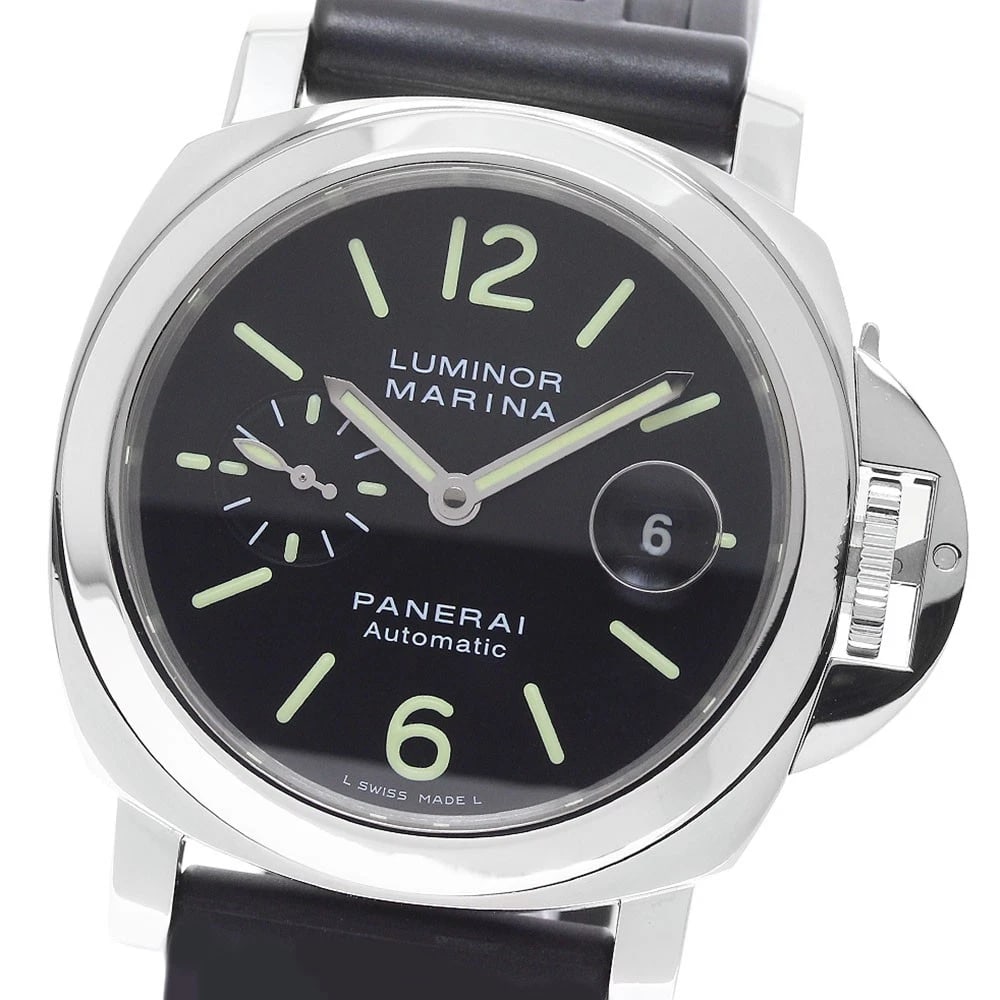 PANERAI LUMINOR MARINA SMALL SECONDS AUTOMATIC WATCH: PANERAI Luminor Marina Small seconds Automatic Watch Brand: PANERAI Type/Style: Wristwatch Material: Band Material rubber, Case Material Stainless Steel Color: Band Color black, Case Color Silver,