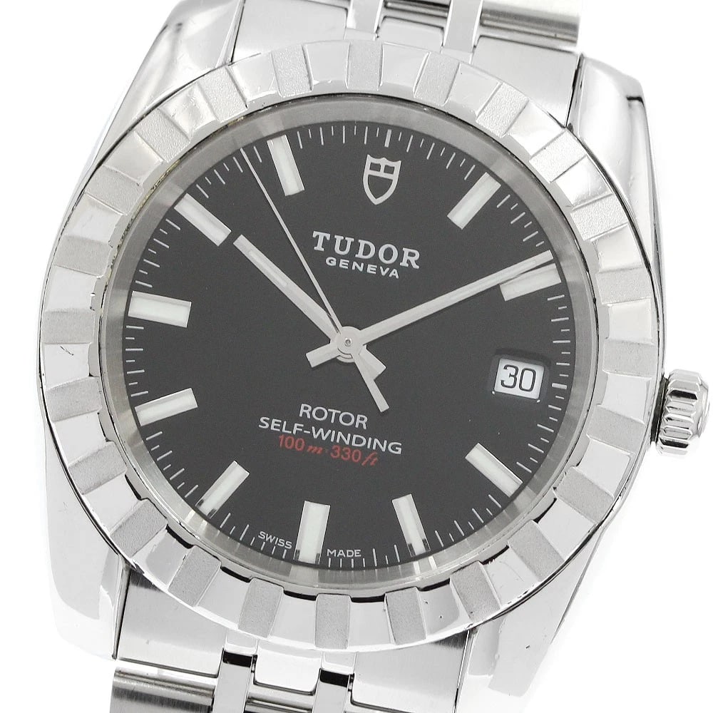 TUDOR CLASSIC DATE BLACK DIAL AUTOMATIC WATCH: TUDOR Classic Date Black Dial Automatic Watch Brand: TUDOR Type/Style: Wristwatch Material: Band Material Stainless Steel, Case Material Stainless Steel Color: Band Color Silver, Case Color Silver, Di
