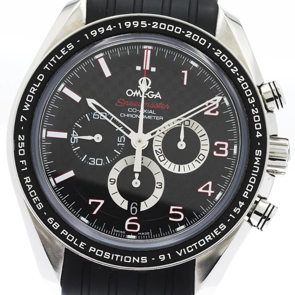 OMEGA SPEEDMASTER LEGEND BLACK DIAL AUTOMATIC WATCH: OMEGA Speedmaster Legend black Dial Automatic Watch Brand: OMEGA Type/Style: Wristwatch Material: Band Material rubber, Case Material Stainless Steel Color: Band Color black, Case Color Silver, Dial C