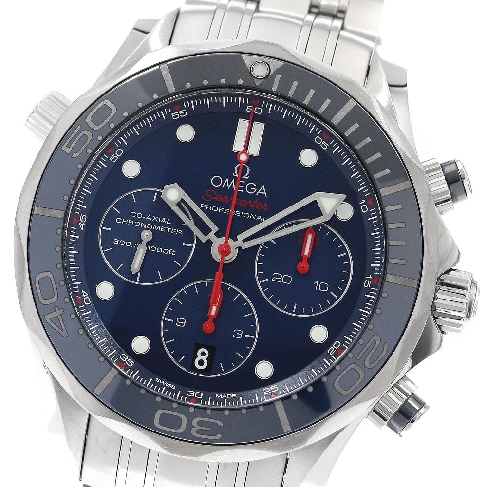 OMEGA SEAMASTER CO-AXIAL CHRONOGRAPH WATCH: OMEGA Seamaster Co-Axial Chronograph Watch Brand: OMEGA Type/Style: Wristwatch Material: Band Material Stainless Steel, Case Material Stainless Steel Color: Band Color Silver, Case Color Silver, Dial
