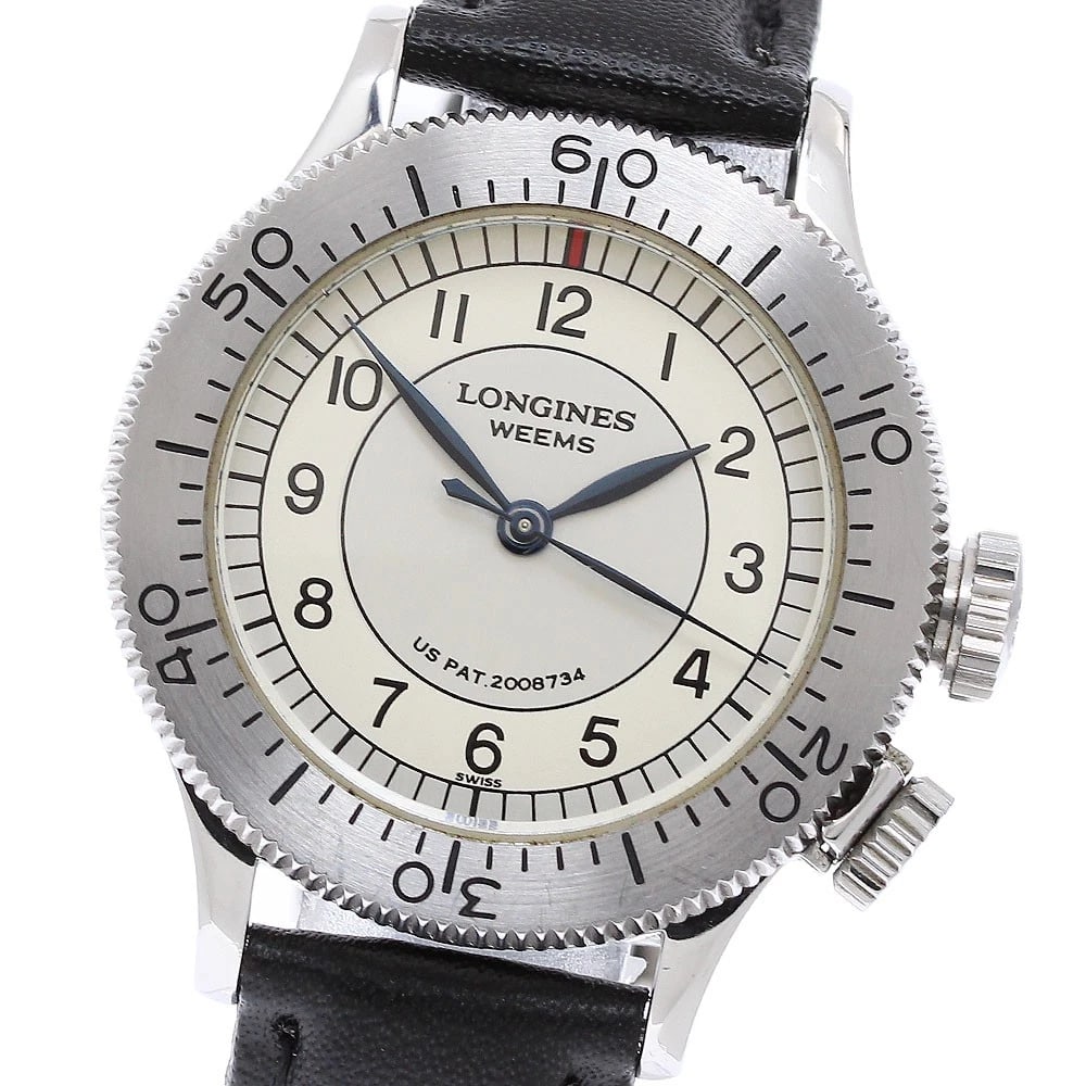 LONGINES WEEMS PILOT LIMITED HAND WINDING WATCH: LONGINES weems pilot Limited Hand Winding Watch Brand: LONGINES Type/Style: Wristwatch Material: Band Material leather, Case Material Stainless Steel Color: Band Color black, Case Color Silver, Dial