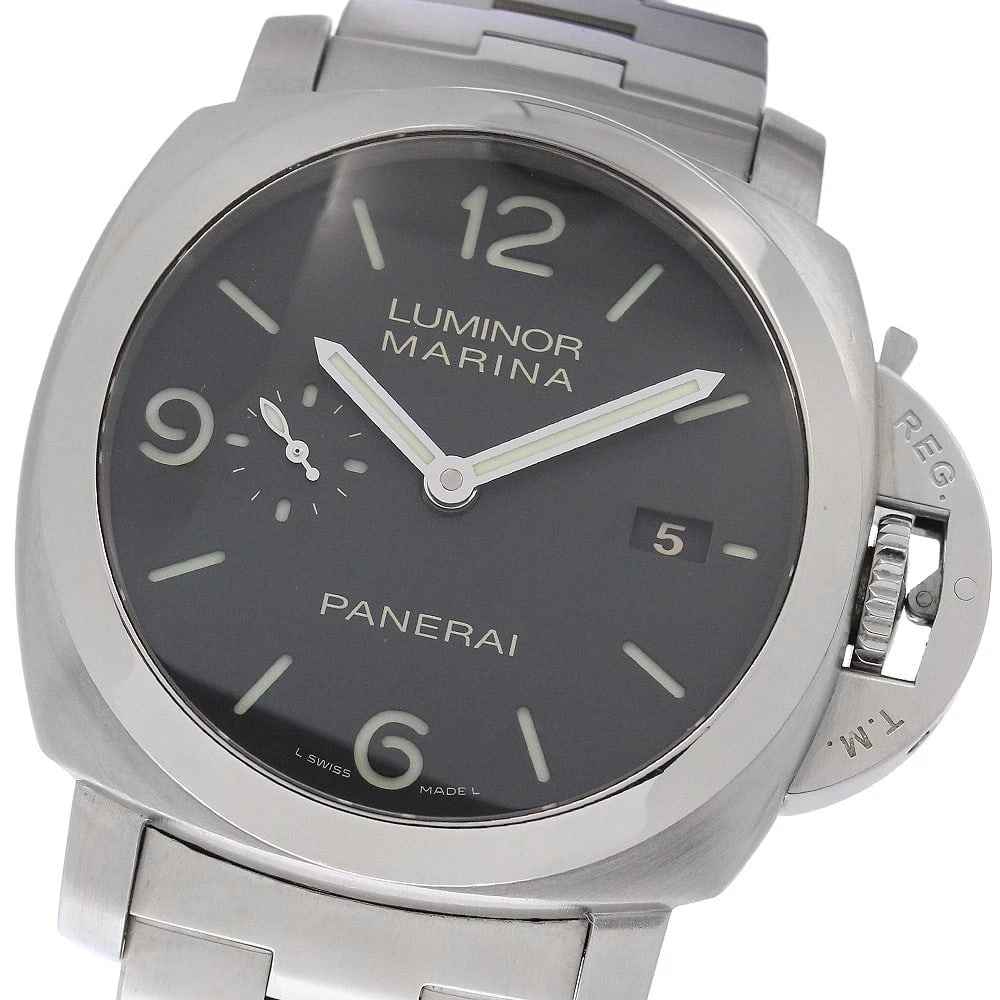 PANERAI LUMINOR MARINA DATE AUTOMATIC WATCH: PANERAI Luminor Marina Date Automatic Watch Brand: PANERAI Type/Style: Wristwatch Material: Band Material Stainless Steel, Case Material Stainless Steel Color: Band Color Silver, Case Color Silver, Di