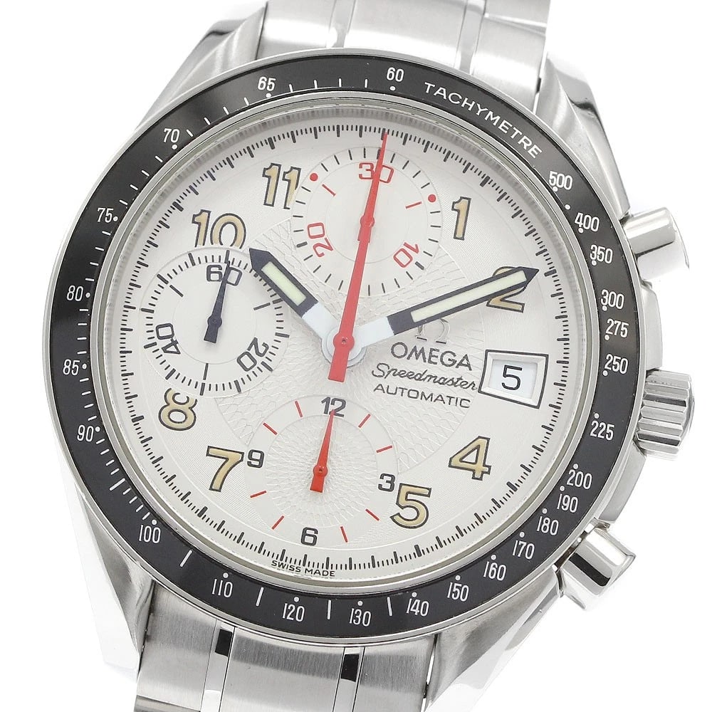 OMEGA SPEEDMASTER MARK 40 DATE CHRONOGRAPH AUTOMATIC WATCH: OMEGA Speedmaster mark 40 Date Chronograph Automatic Watch Brand: OMEGA Type/Style: Wristwatch Material: Band Material Stainless Steel, Case Material Stainless Steel Color: Band Color Silver, Case