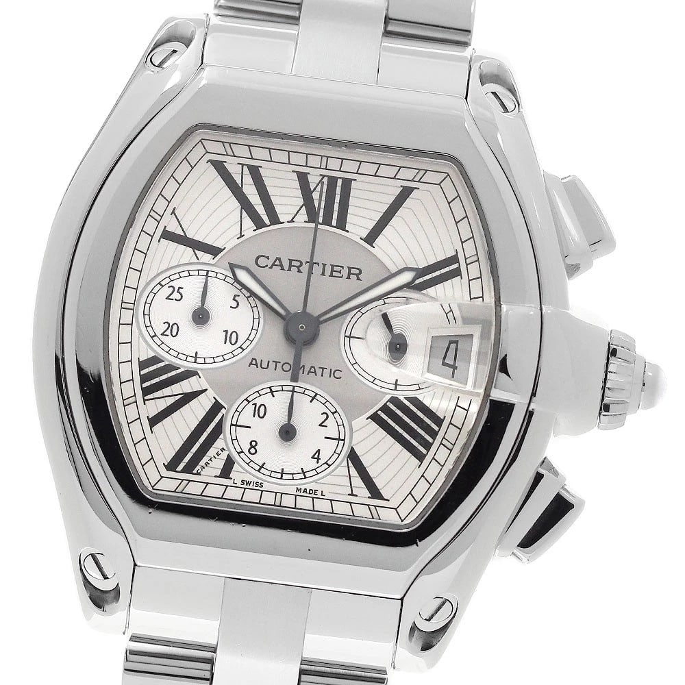 CARTIER ROADSTER CHRONOGRAPH AUTOMATIC WATCH: CARTIER Roadster Chronograph Automatic Watch Brand: CARTIER Type/Style: Wristwatch Material: Band Material Stainless Steel, Case Material Stainless Steel Color: Band Color Silver, Case Color Silver,