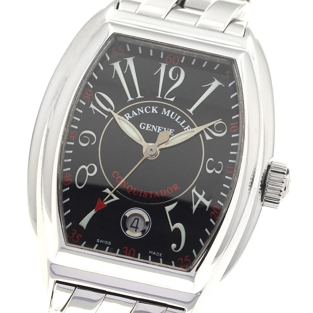 FRANCK MULLER CONQUISTADOR DATE BLACK DIAL AUTOMATIC WATCH: FRANCK MULLER Conquistador Date black Dial Automatic Watch Brand: FRANCK MULLER Type/Style: Wristwatch Material: Band Material Stainless Steel, Case Material Stainless Steel Color: Band Color Silver,