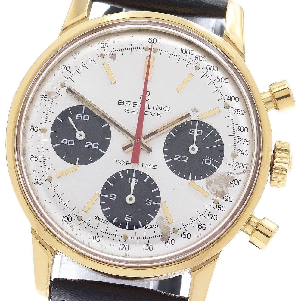 BREITLING TOP TIME CHRONOGRAPH SMALL SECONDS HAND WINDING WATCH: BREITLING Top time Chronograph Small Seconds Hand Winding Watch Brand: BREITLING Type/Style: Wristwatch Material: Band Material leather, Case Material Stainless Steel/Gold Plated Color: Band Color bla