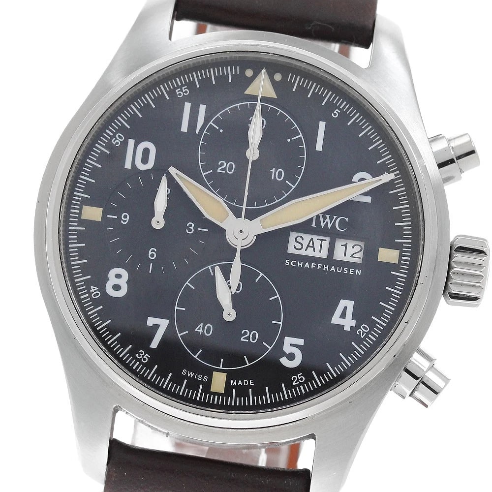 IWC SCHAFFHAUSEN PILOT WATCH SPITFIRE DAY-DATE AUTOMATIC WATCH (1 of 4)