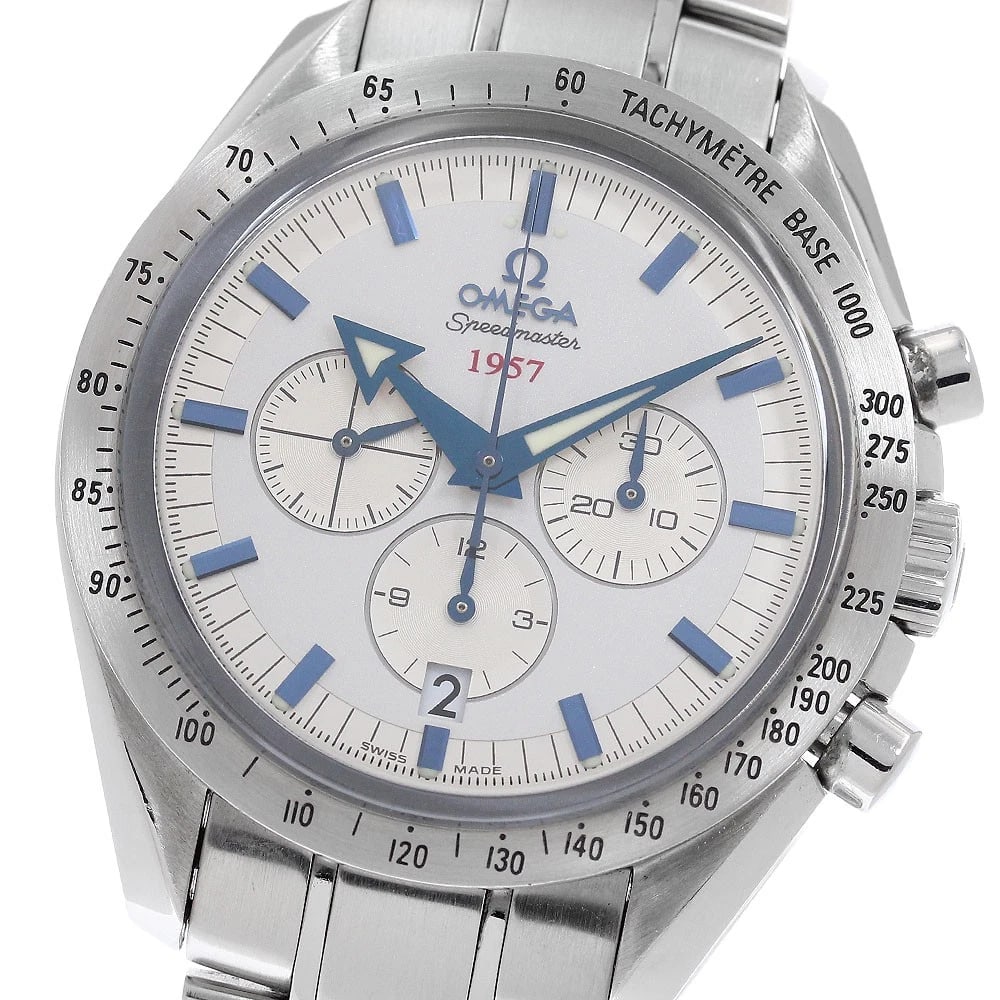 OMEGA SPEEDMASTER BROAD ARROW AUTOMATIC WATCH: OMEGA Speedmaster Broad Arrow Automatic Watch Brand: OMEGA Type/Style: Wristwatch Material: Band Material Stainless Steel, Case Material Stainless Steel Color: Band Color Silver, Case Color Silver,