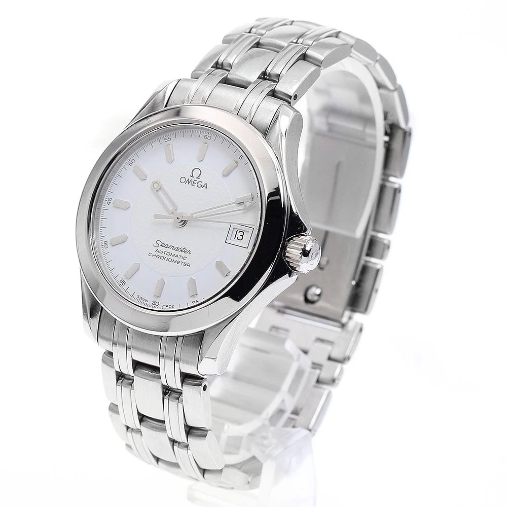OMEGA SEAMASTER DATE WHITE DIAL AUTOMATIC WATCH - 2