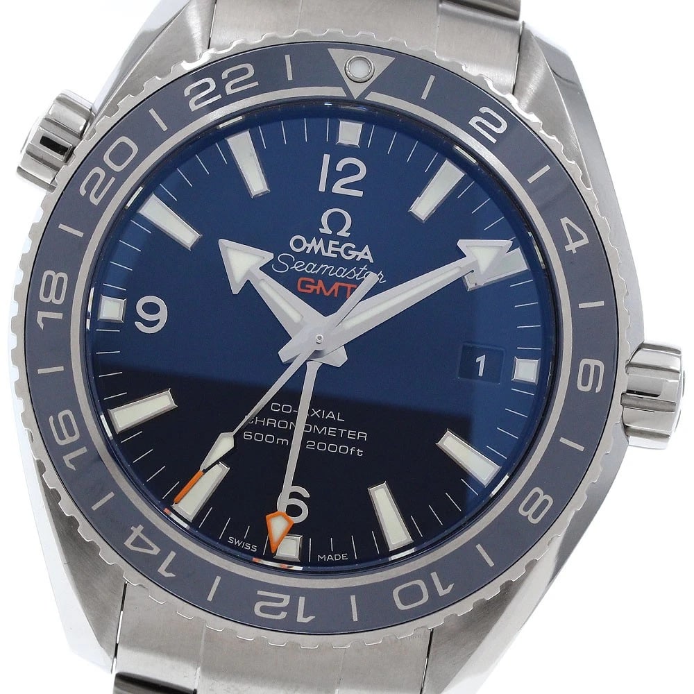 OMEGA SEAMASTER PLANET OCEAN GMT AUTOMATIC WATCH: OMEGA Seamaster Planet Ocean GMT Automatic Watch Brand: OMEGA Type/Style: Wristwatch Material: Band Material titanium, Case Material titanium Color: Band Color Silver, Case Color Silver, Dial Color Na