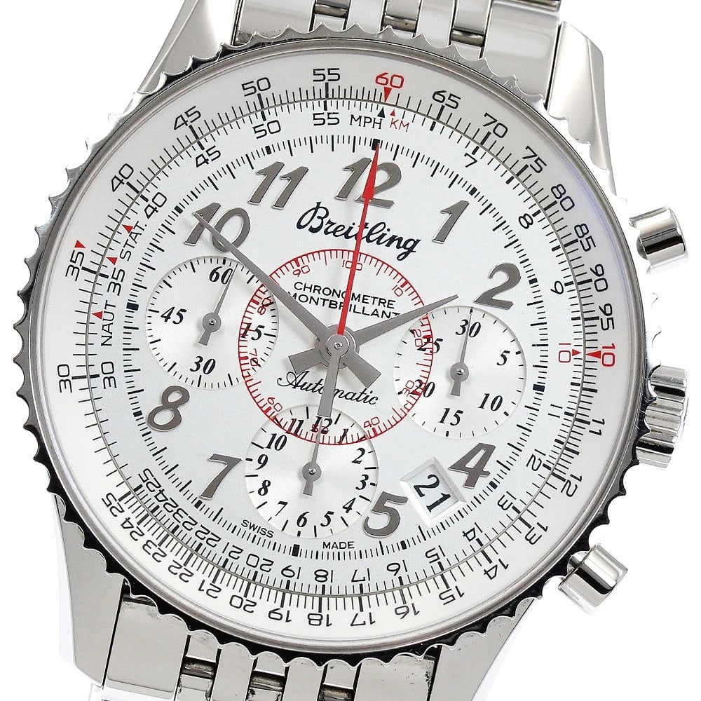BREITLING NAVITIMER MONTBRILLANT CHRONOGRAPH AUTOMATIC WATCH: BREITLING Navitimer Montbrillant Chronograph Automatic Watch Brand: BREITLING Type/Style: Wristwatch Material: Band Material Stainless Steel, Case Material Stainless Steel Color: Band Color Silver,
