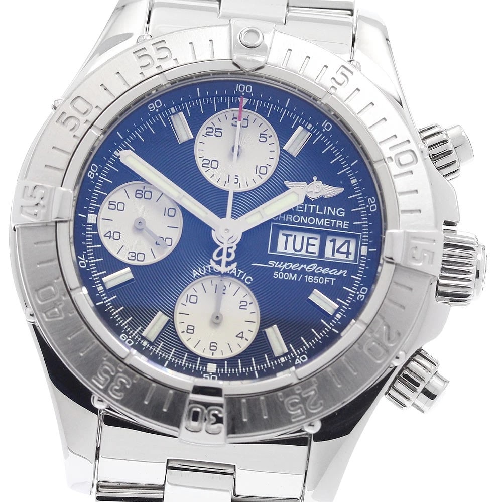 BREITLING SUPER OCEAN CHRONOGRAPH AUTOMATIC WATCH: BREITLING Super Ocean Chronograph Automatic Watch Brand: BREITLING Type/Style: Wristwatch Material: Band Material Stainless Steel, Case Material Stainless Steel Color: Band Color Silver, Case Color