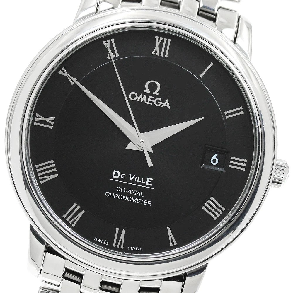 OMEGA DE VILLE PRESTIGE COAXIAL DATE BLACK DIAL AUTOMATIC WATCH: OMEGA De Ville Prestige Coaxial Date black Dial Automatic Watch Brand: OMEGA Type/Style: Wristwatch Material: Band Material Stainless Steel, Case Material Stainless Steel Color: Band Color Silver,