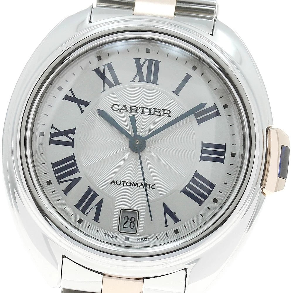CARTIER KUREDU CARTIER DATE SILVER DIAL AUTOMATIC WATCH: CARTIER Kuredu Cartier Date Silver Dial Automatic Watch Brand: CARTIER Type/Style: Wristwatch Material: Band Material Stainless Steel/K18PG, Case Material Stainless Steel Color: Band Color Silver /