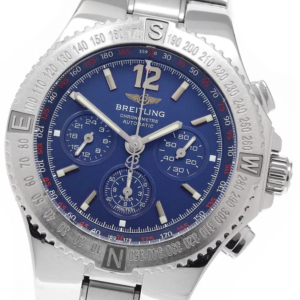 BREITLING HERCULES CHRONOGRAPH NAVY DIAL AUTOMATIC WATCH: BREITLING Hercules Chronograph Navy Dial Automatic Watch Brand: BREITLING Type/Style: Wristwatch Material: Band Material Stainless Steel, Case Material Stainless Steel Color: Band Color Silver, Case