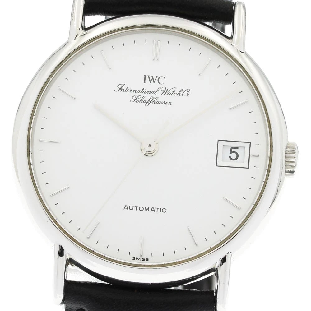 IWC SCHAFFHAUSEN PORTOFINO DATE WHITE DIAL AUTOMATIC WATCH: IWC SCHAFFHAUSEN Portofino Date white Dial Automatic Watch Brand: IWC SCHAFFHAUSEN Type/Style: Wristwatch Material: Band Material leather, Case Material Stainless Steel Color: Band Color black, Case