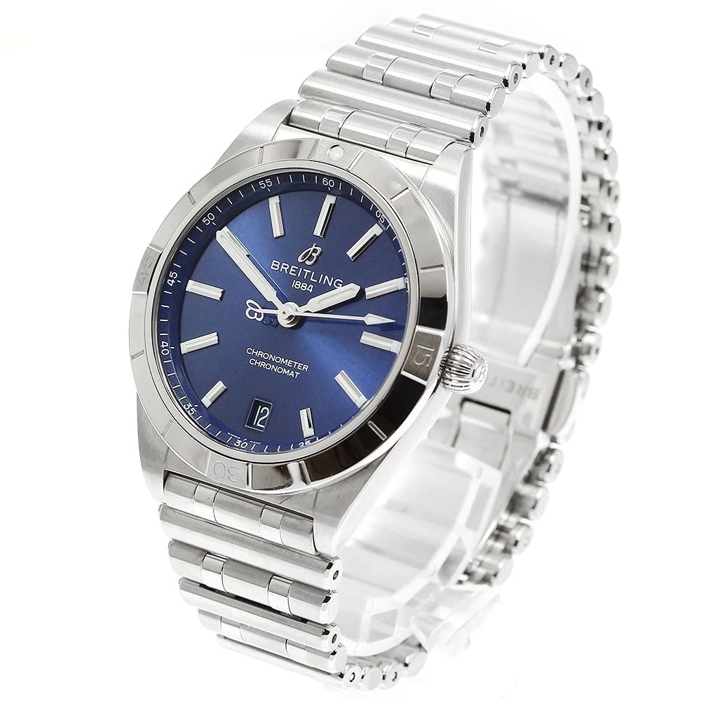 BREITLING CHRONOMAUTOMATIC 36 NAVY DIAL AUTOMATIC WATCH - 2