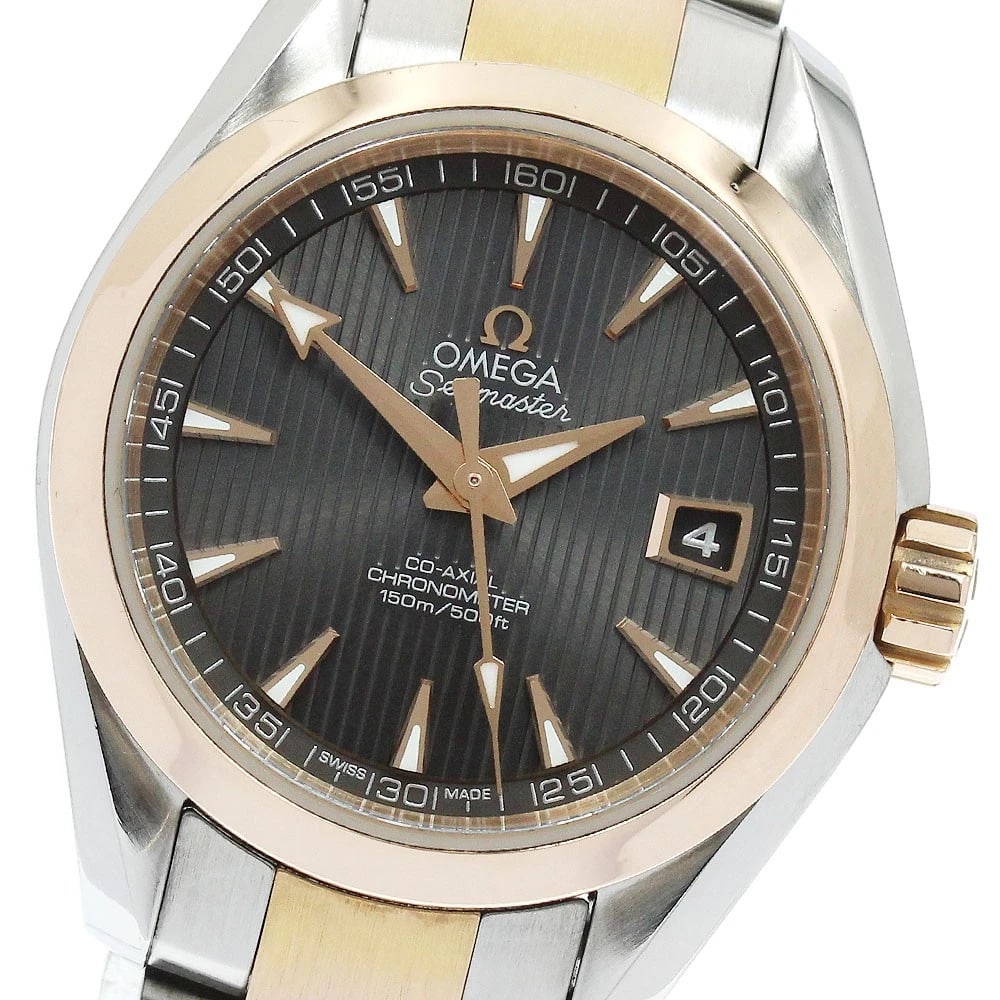 OMEGA SEAMASTER AQUA TERRA AUTOMATIC WATCH: OMEGA Seamaster Aqua Terra Automatic Watch Brand: OMEGA Type/Style: Wristwatch Material: Band Material Stainless Steel/PG, Case Material Stainless Steel/PG Color: Band Color Silver / Pink Gold, Case C