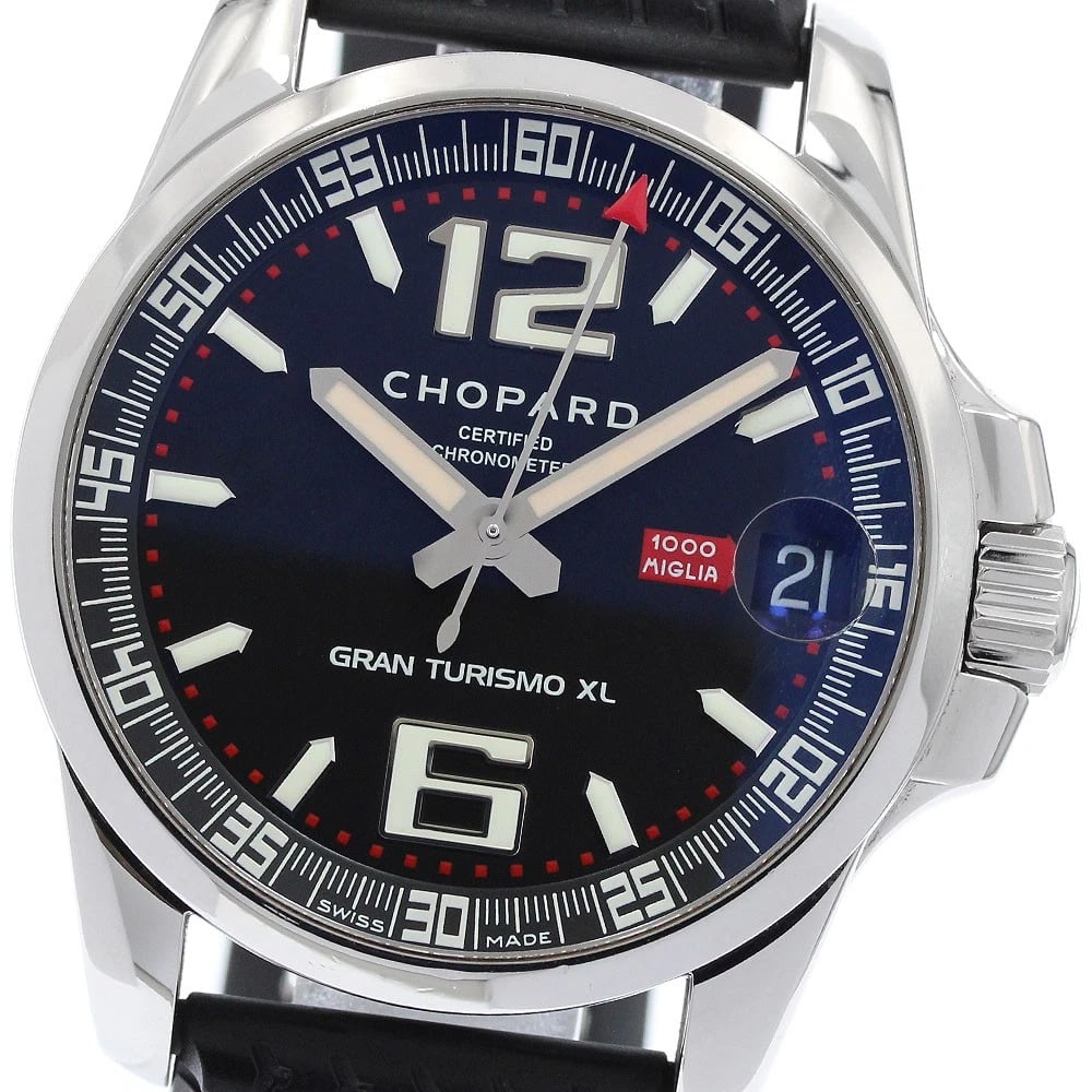 CHOPARD MILLE MIGLIA GRAN TURISMO BLACK DIAL AUTOMATIC WATCH: Chopard Mille Miglia Gran Turismo black Dial Automatic Watch Brand: Chopard Type/Style: Wristwatch Material: Band Material rubber, Case Material Stainless Steel Color: Band Color black, Case Color Sil