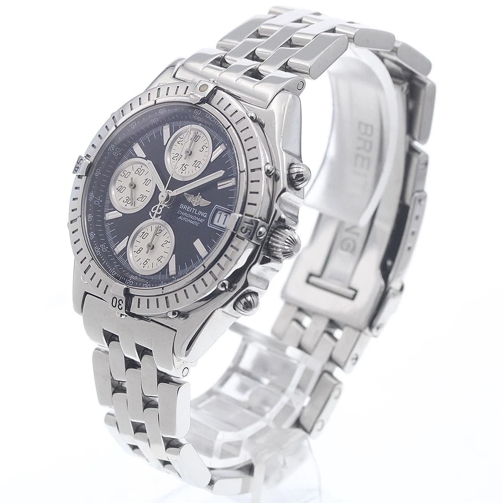 BREITLING CHRONOMDATE BLACK DIAL AUTOMATIC WATCH - 2