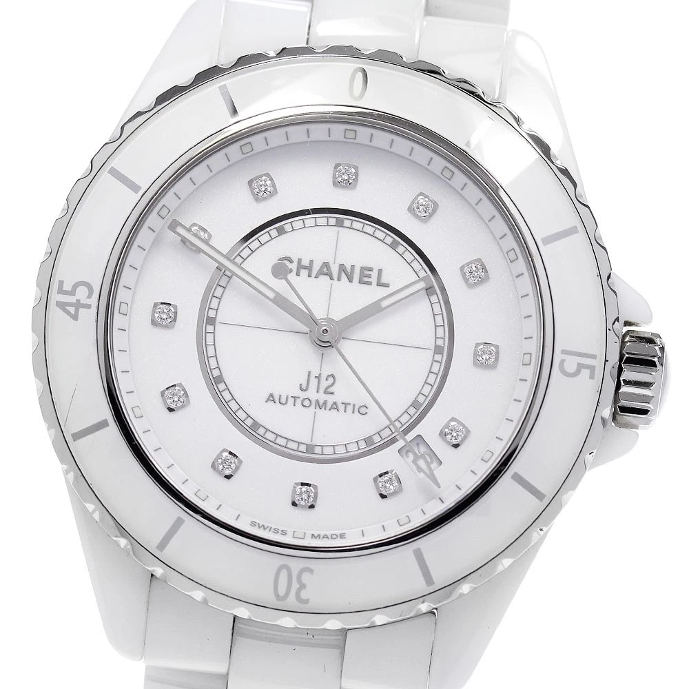 CHANEL J12 DIAMOND CALIBRE AUTOMATIC WATCH: CHANEL J12 Diamond Calibre Automatic Watch Brand: CHANEL Type/Style: Wristwatch Material: Band Material Stainless Steel / ceramic, Case Material Stainless Steel / ceramic Color: Band Color white,