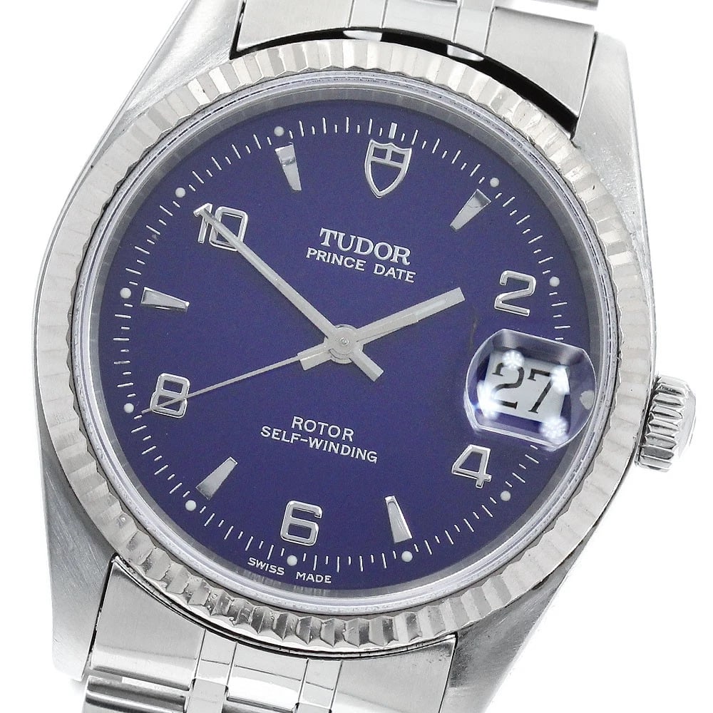 TUDOR PRINCE DATE WG BEZEL BLUE DIAL AUTOMATIC WATCH: TUDOR Prince Date WG bezel Blue Dial Automatic Watch Brand: TUDOR Type/Style: Wristwatch Material: Band Material Stainless Steel, Case Material Stainless Steel/WG Color: Band Color Silver, Case Color