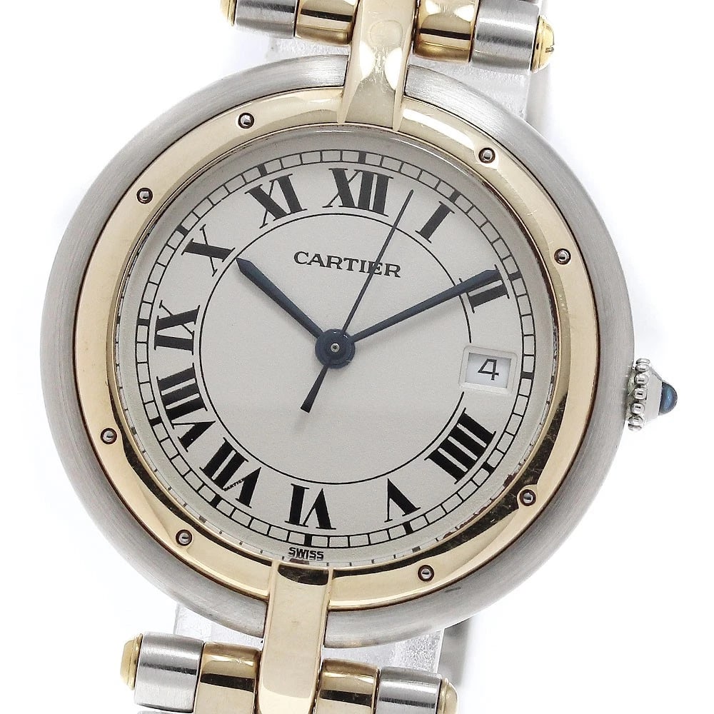 CARTIER PANTHERE LM ROUND ROW DATE BEIGE DIAL QUARTZ WATCH: CARTIER PANTHERE LM Round Row Date beige Dial Quartz Watch Brand: CARTIER Type/Style: Wristwatch Material: Band Material Stainless Steel/YG, Case Material Stainless Steel/YG Color: Band Color Silver