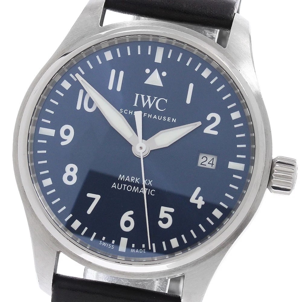 IWC SCHAFFHAUSEN PILOT'S WATCH MARK DATE AUTOMATIC WATCH: IWC SCHAFFHAUSEN Pilot's Watch Mark Date Automatic Watch Brand: IWC SCHAFFHAUSEN Type/Style: Wristwatch Material: Band Material leather, Case Material Stainless Steel Color: Band Color black, Case