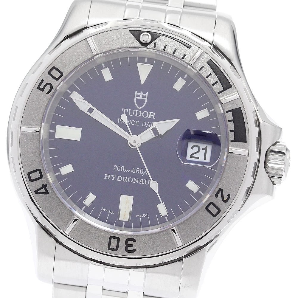 TUDOR PRINCE DATE HYDRONAUT BLUE DIAL AUTOMATIC WATCH: TUDOR Prince Date Hydronaut Blue Dial Automatic Watch Brand: TUDOR Type/Style: Wristwatch Material: Band Material Stainless Steel, Case Material Stainless Steel Color: Band Color Silver, Case Color Si