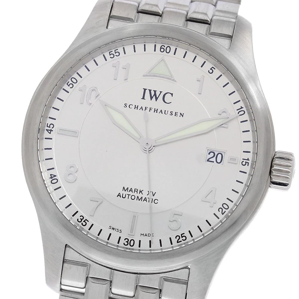IWC SCHAFFHAUSEN SPITFIRE MARK DATE AUTOMATIC WATCH: IWC SCHAFFHAUSEN Spitfire Mark Date Automatic Watch Brand: IWC SCHAFFHAUSEN Type/Style: Wristwatch Material: Band Material Stainless Steel, Case Material Stainless Steel Color: Band Color Silver,