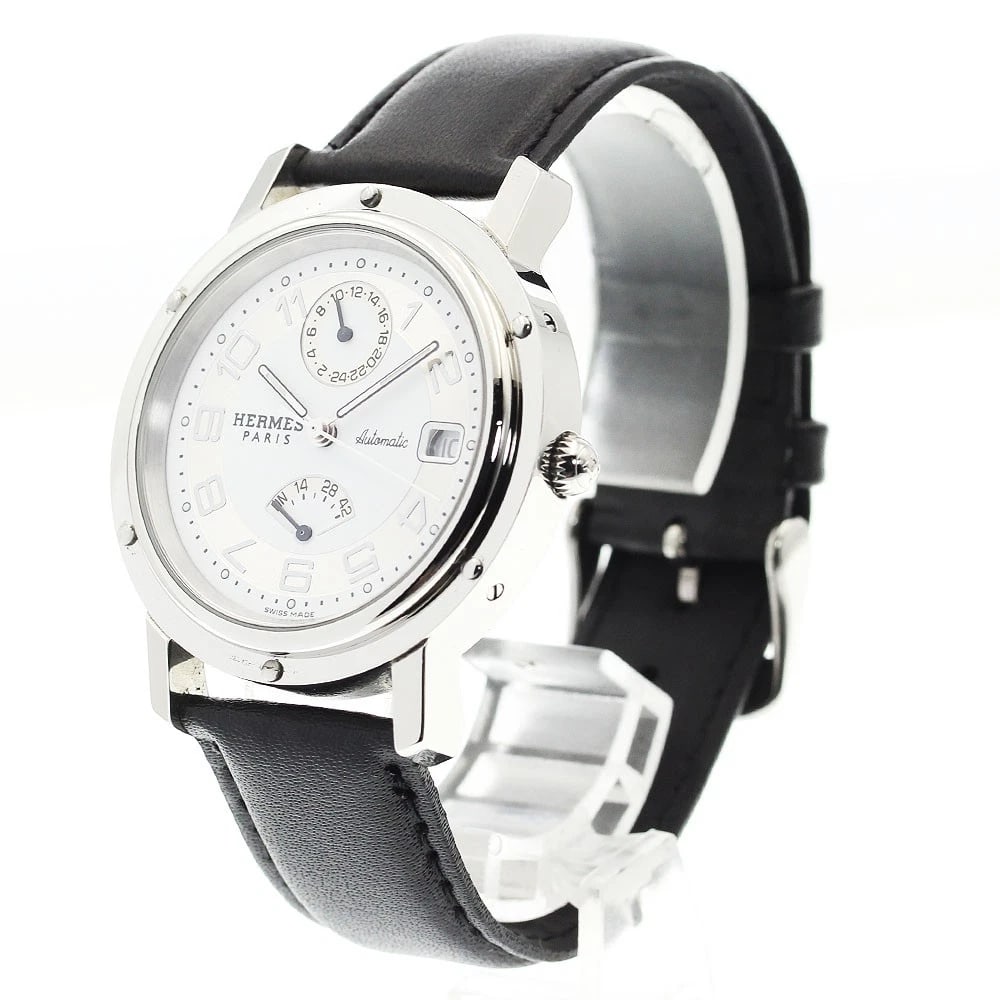 HERMES CLIPPER DATE WHITE / SILVER DIAL AUTOMATIC WATCH - 2
