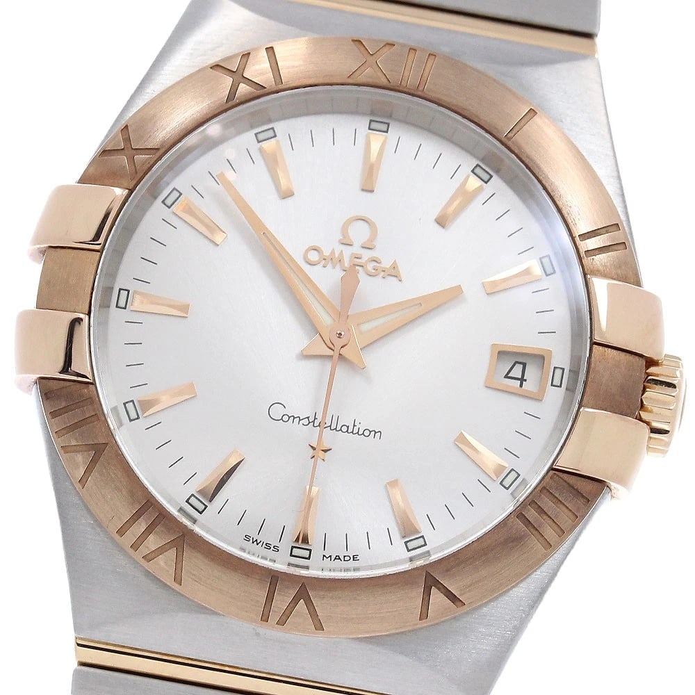 OMEGA CONSTELLATION DATE SILVER DIAL QUARTZ WATCH: OMEGA Constellation Date Silver Dial Quartz Watch Brand: OMEGA Type/Style: Wristwatch Material: Band Material Stainless Steel/RG, Case Material Stainless Steel/RG Color: Band Color Silver / Gold,