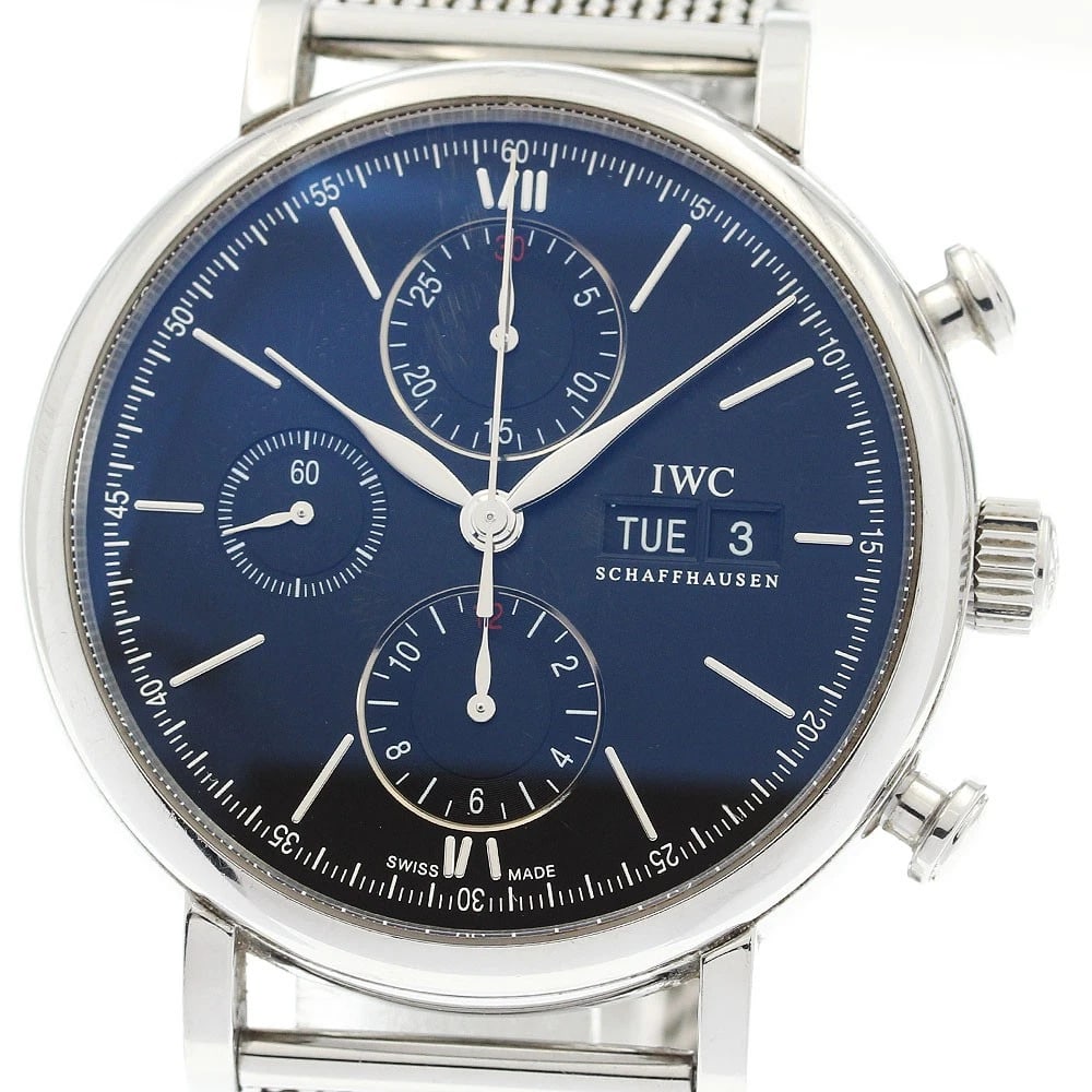 IWC SCHAFFHAUSEN PORT FINO CHRONOGRAPH AUTOMATIC WATCH: IWC SCHAFFHAUSEN Port Fino Chronograph Automatic Watch Brand: IWC SCHAFFHAUSEN Type/Style: Wristwatch Material: Band Material Stainless Steel, Case Material Stainless Steel Color: Band Color Silver,