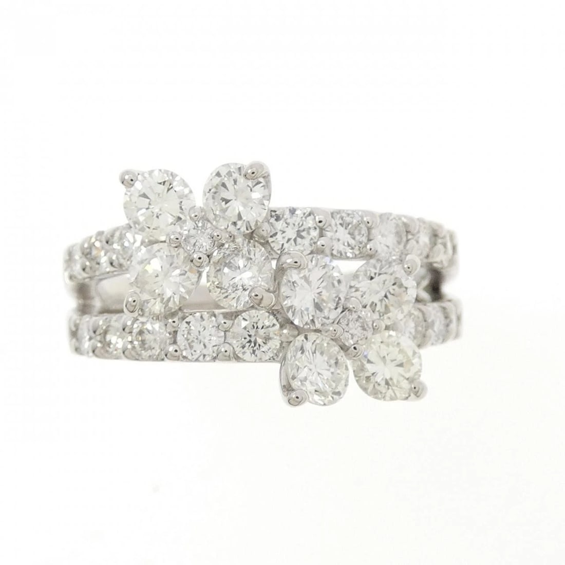 PT900 FLOWER DIAMOND RING - 2