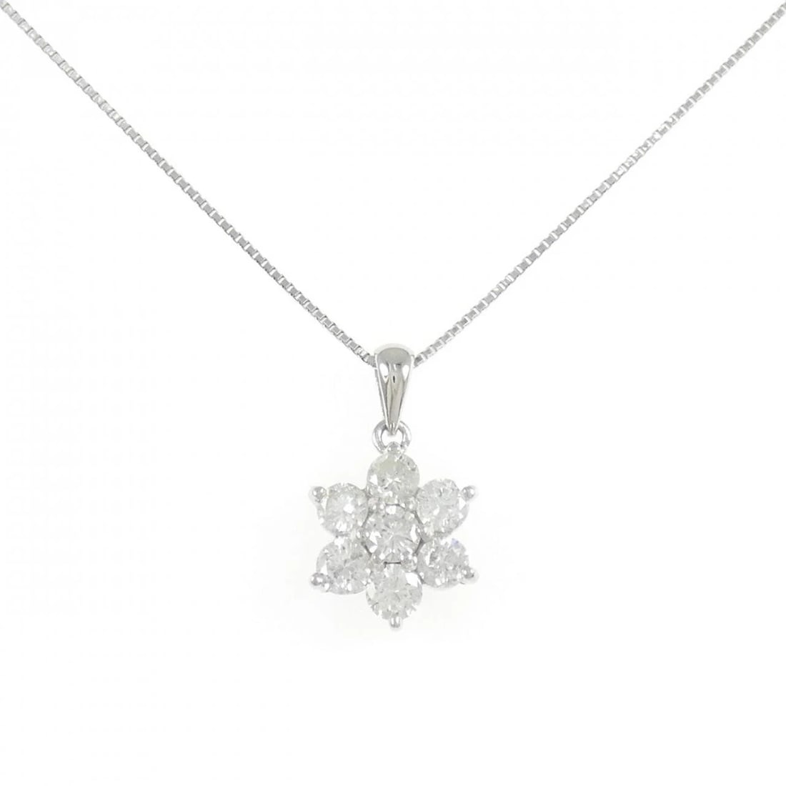 PT900/PT850 FLOWER DIAMOND NECKLACE: PT900/PT850 Flower Diamond Necklace Brand: Unbranded Type/Style: Diamond Necklace Material: PT900/PT850 Color: Size: Actual Size Pendant length approx. x width approx.: 18.3mmx10.6mm Chain maximum