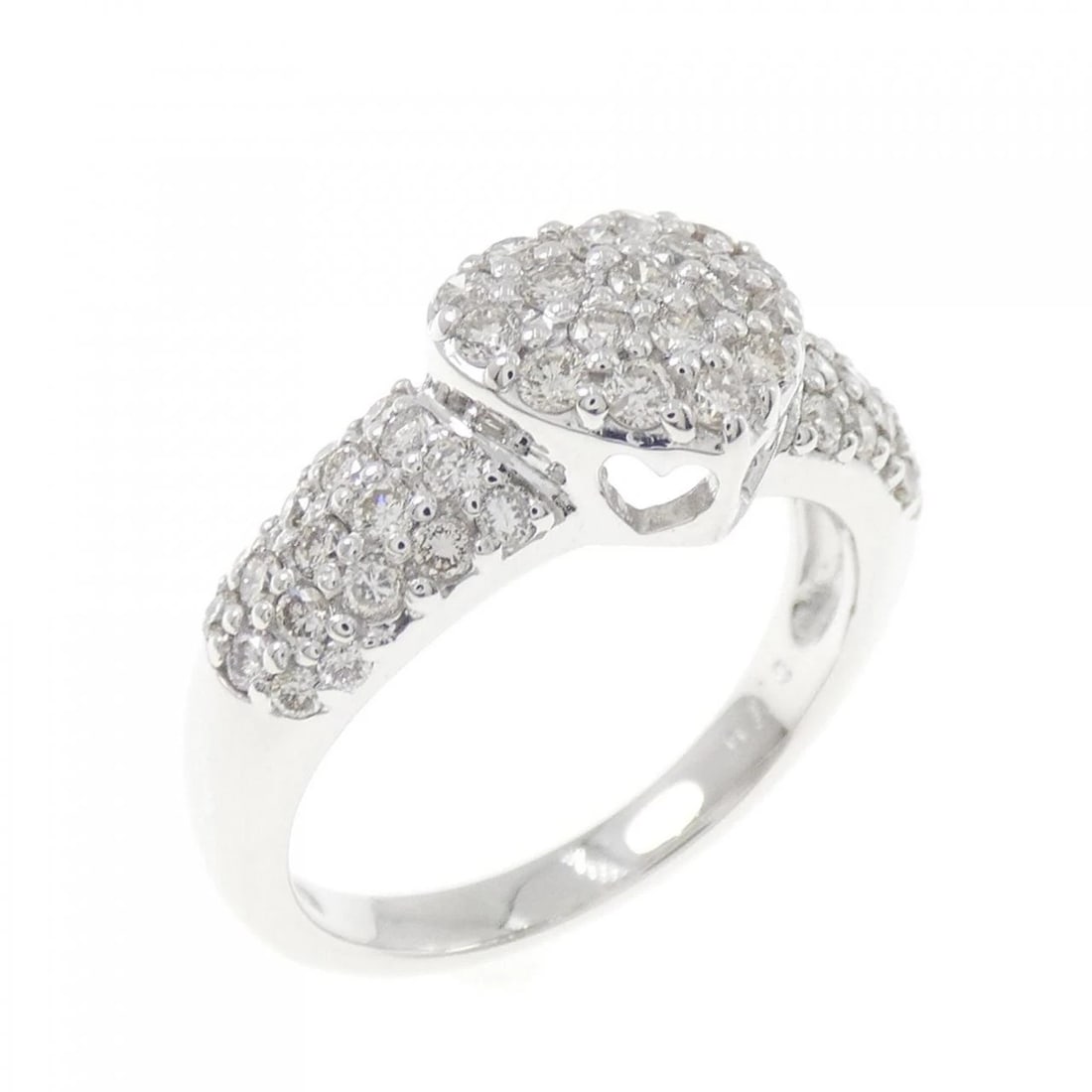K18WG HEART DIAMOND RING: K18WG Heart Diamond Ring Brand: Unbranded Type/Style: Diamond Ring Material: K18WG Color: WG Size: US5 1/4 Accessories: None Accessories Notice: When purchasing pre-owned goods, please refer to the